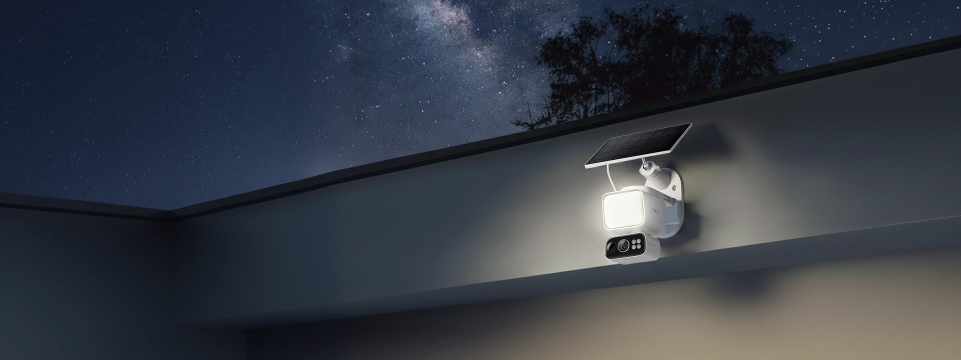 Tapo solar security camera outside a home
